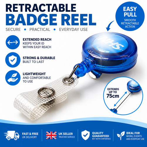 Nhs blue retractable - retractable, badge