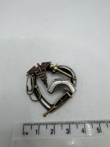 Nursing medical heart brooch - medical,