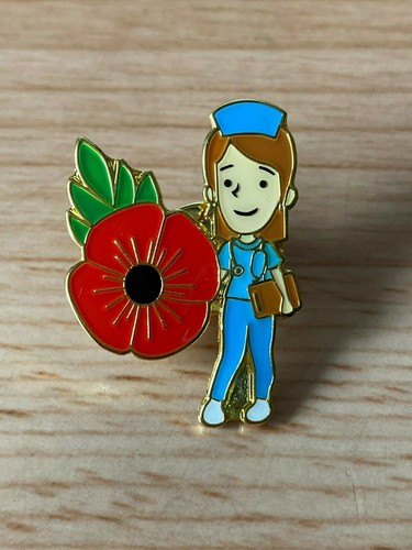 Red flower badge nurse - red,