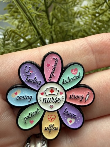 Nurse flower enamel - enamel, pin