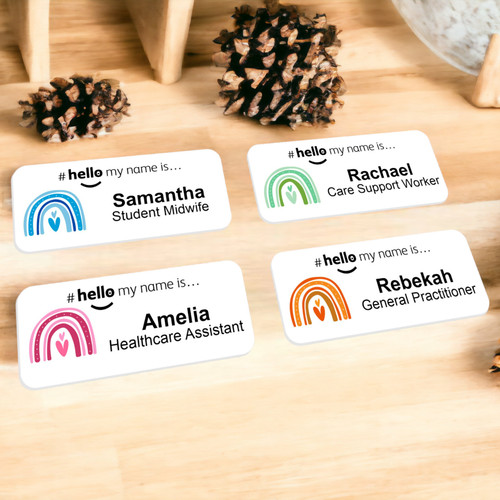 Hello name badge - my, boho