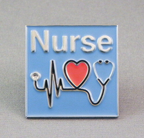 Blue nurse enamel - blue, pin